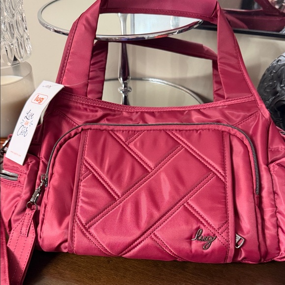 lug Handbags - Lug Rumble crossbody tote Raspberry Shoulder Bag- holds a lot!!!!